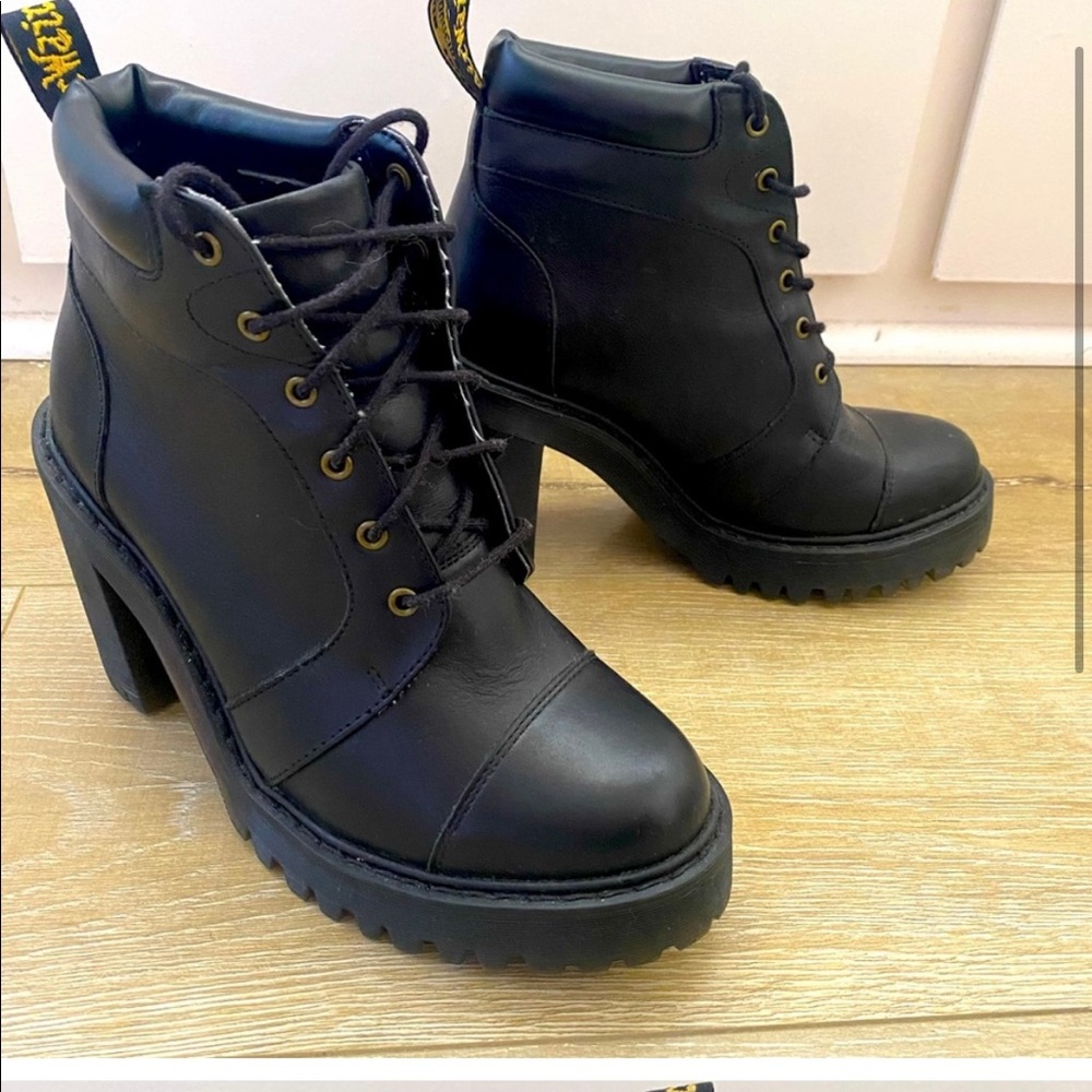 Dr. Martens Averil Black Leather High Heel Boot - Size 6
